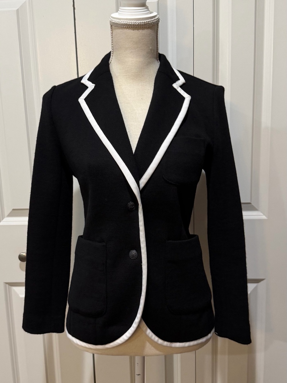 RAG & BONE BLACK KNIT BLAZER-Size Small